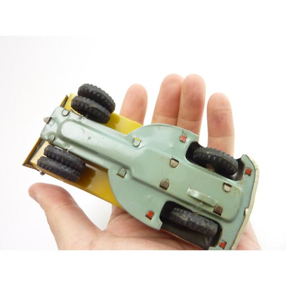 Vintage LINE MAR Stamford Builders Litho Hauling Dumping Truck Metal Tin Toy - Picture 6 of 7